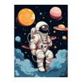 MOZAIKA DIAMENTOWA - ASTRONAUTA W KOSMOSIE RYSUNKOWE [PLASTYCZNE]
