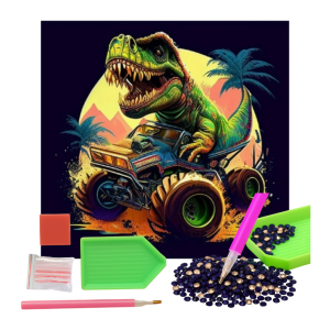 MOZAIKA DIAMENTOWA - DINOZAUR T-REX NA MONSTER TRUCKU