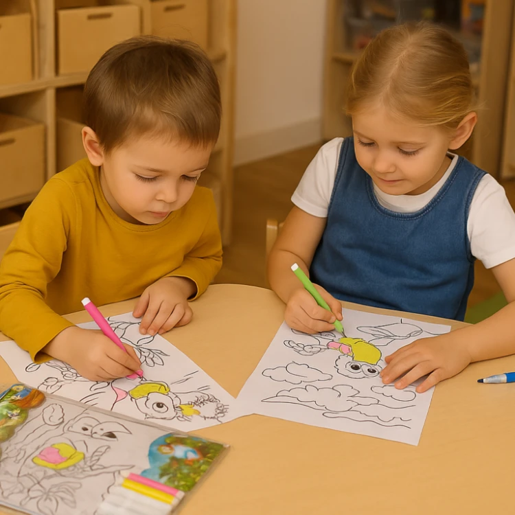 KOLOROWANKI 3 OBRAZKI + 3 PISAKI (MIX WZORÓW)
