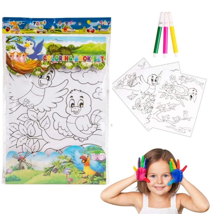 KOLOROWANKI 3 OBRAZKI + 3 PISAKI (MIX WZORÓW)