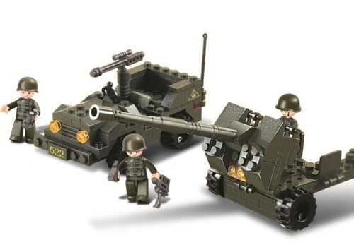 KLOCKI SLUBAN B5900 Działo Przeciwlotnicze Flak + Samochód Wojskowy ARMY 138 El.
