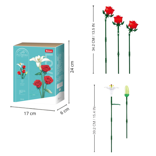 KLOCKI SLUBAN B1121B Kwiaty Róże Flowers 267 El.