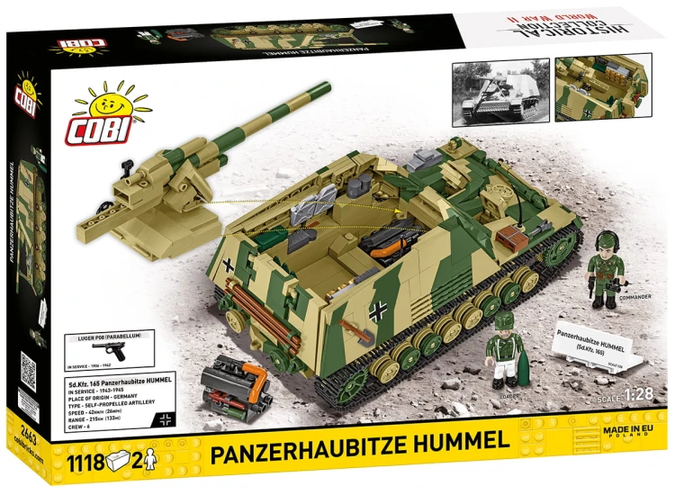 KLOCKI COBI 2663 Działo samobieżne „Trzmiel”  Panzerhaubitze HUMMEL HC  WWII 1118.el