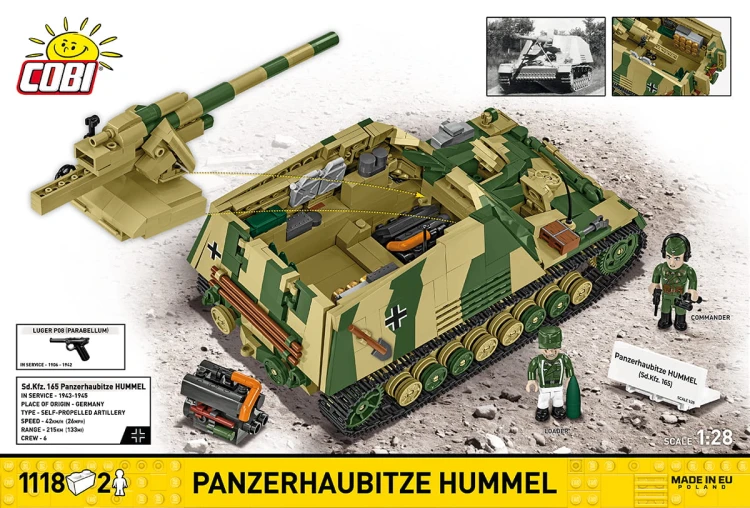 KLOCKI COBI 2663 Działo samobieżne „Trzmiel”  Panzerhaubitze HUMMEL HC  WWII 1118.el