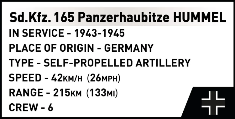 KLOCKI COBI 2663 Działo samobieżne „Trzmiel”  Panzerhaubitze HUMMEL HC  WWII 1118.el