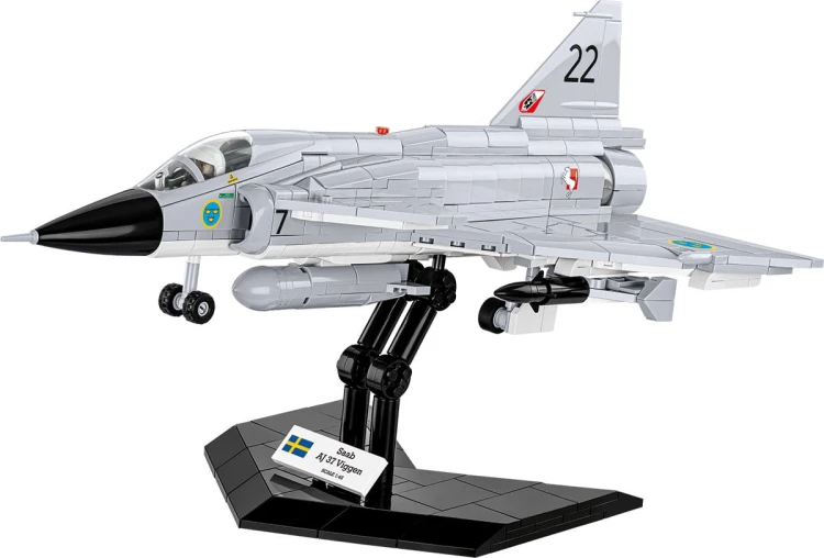 KLOCKI COBI 5915 SAMOLOT Myśliwiec Saab JA 37 Viggen ARMED FORCES 881el.