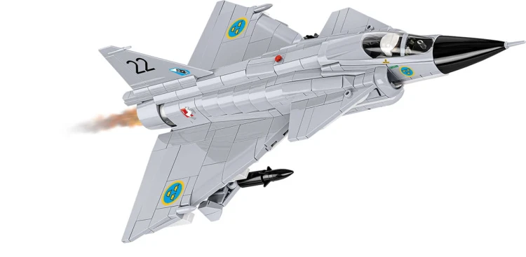 KLOCKI COBI 5915 SAMOLOT Myśliwiec Saab JA 37 Viggen ARMED FORCES 881el.
