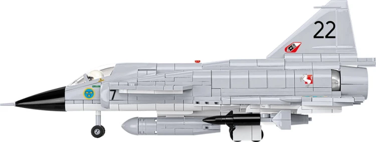 KLOCKI COBI 5915 SAMOLOT Myśliwiec Saab JA 37 Viggen ARMED FORCES 881el.