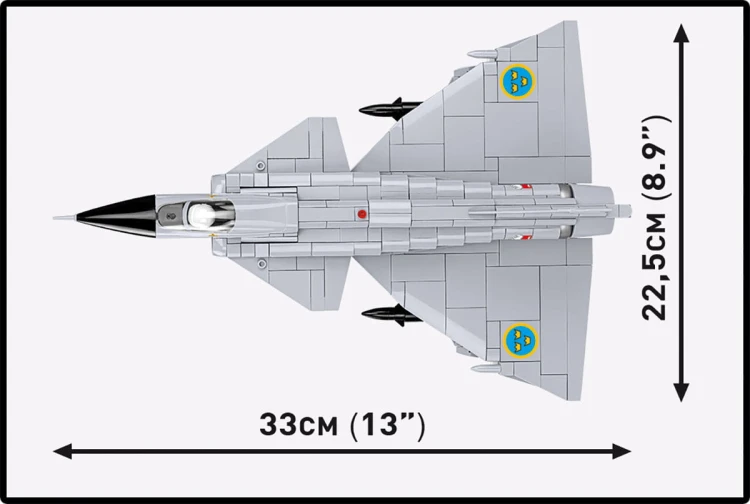 KLOCKI COBI 5915 SAMOLOT Myśliwiec Saab JA 37 Viggen ARMED FORCES 881el.