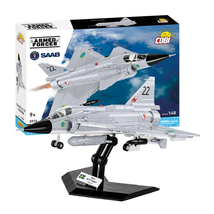 KLOCKI COBI 5915 SAMOLOT Myśliwiec Saab JA 37 Viggen ARMED FORCES 881el.