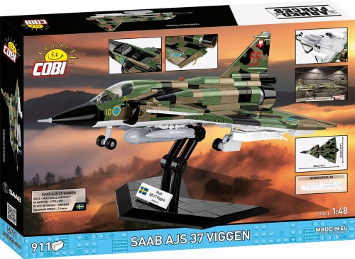 KLOCKI COBI 5911 SAMOLOT Myśliwiec Saab AJS37 Viggen  ARMED FORCES 911el.