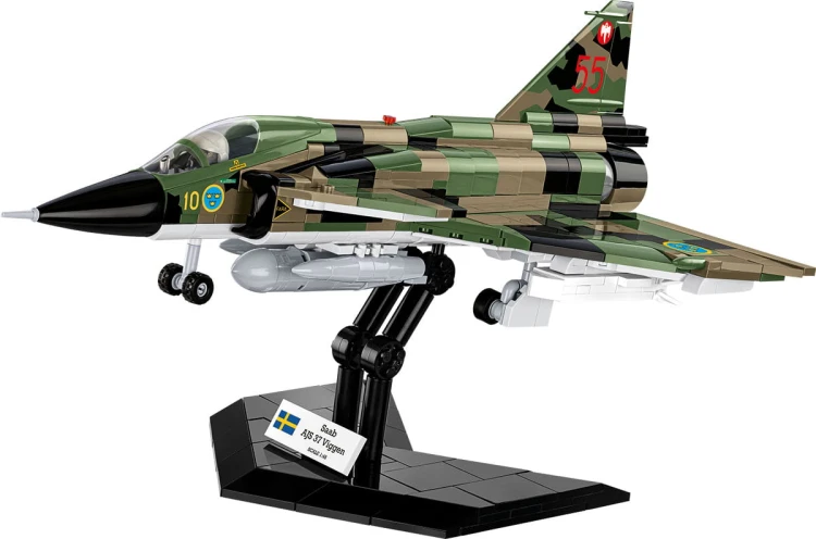 KLOCKI COBI 5911 SAMOLOT Myśliwiec Saab AJS37 Viggen  ARMED FORCES 911el.