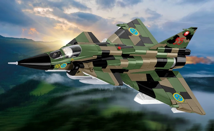 KLOCKI COBI 5911 SAMOLOT Myśliwiec Saab AJS37 Viggen  ARMED FORCES 911el.