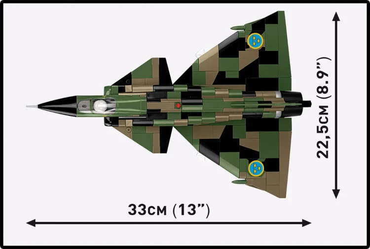 KLOCKI COBI 5911 SAMOLOT Myśliwiec Saab AJS37 Viggen  ARMED FORCES 911el.