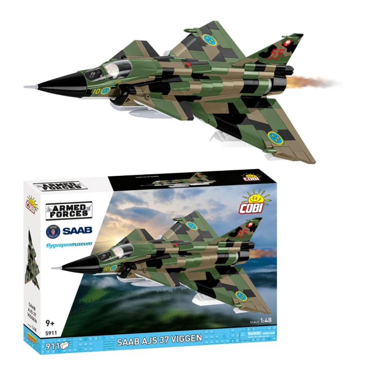 KLOCKI COBI 5911 SAMOLOT Myśliwiec Saab AJS37 Viggen  ARMED FORCES 911el.