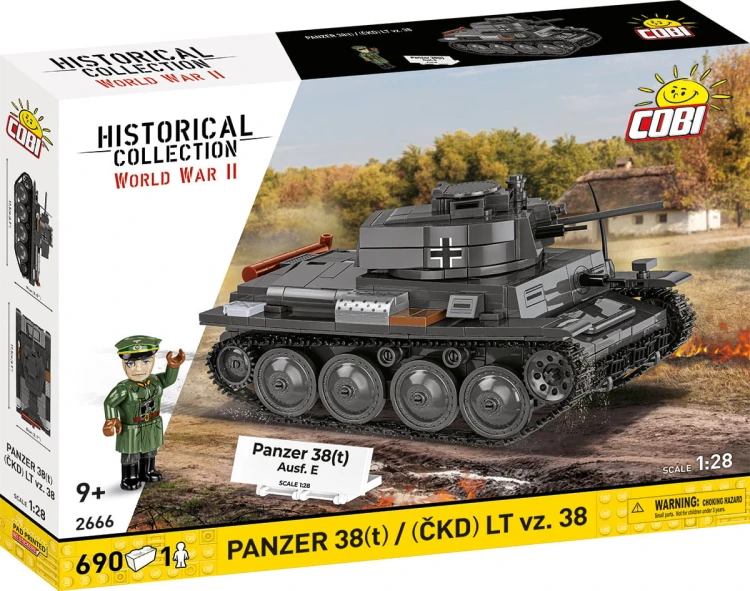 KLOCKI COBI 2666 Czołg PANZER 38(t) lub LT vz.38 HC  WWII 690.el