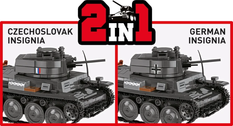 KLOCKI COBI 2666 Czołg PANZER 38(t) lub LT vz.38 HC  WWII 690.el