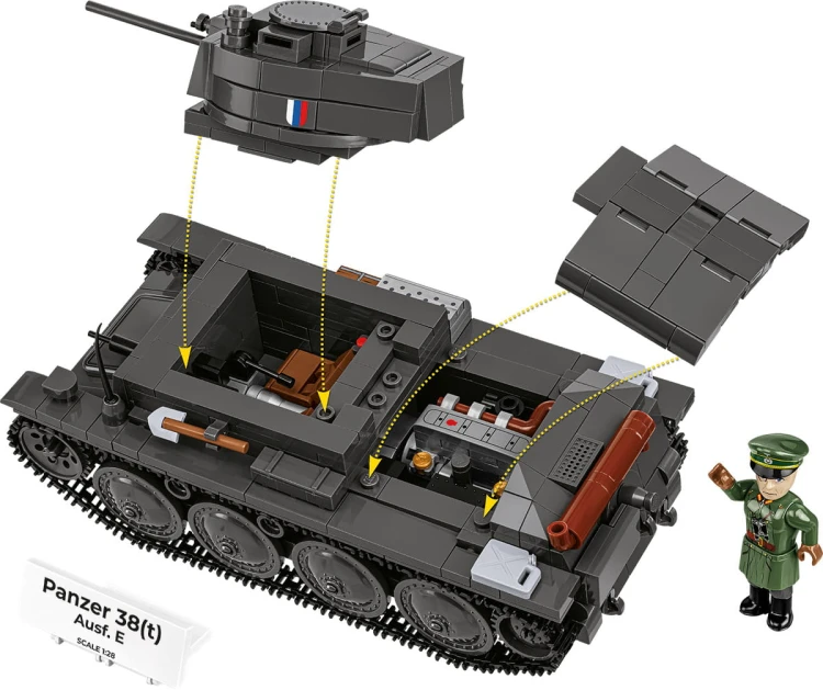 KLOCKI COBI 2666 Czołg PANZER 38(t) lub LT vz.38 HC  WWII 690.el