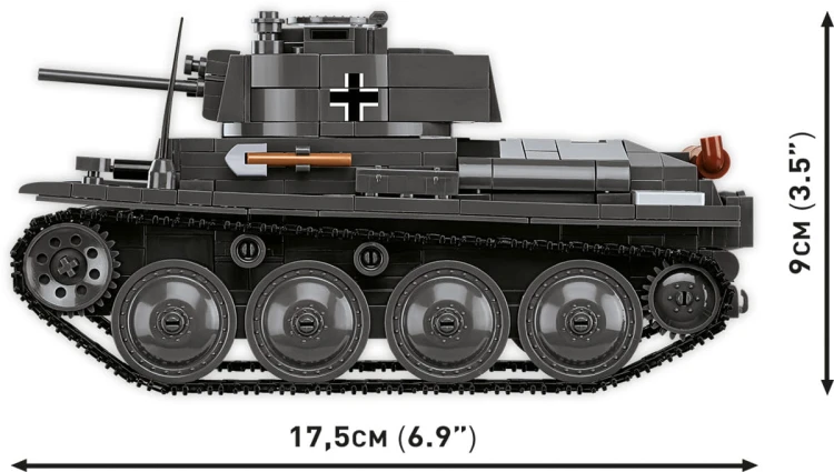 KLOCKI COBI 2666 Czołg PANZER 38(t) lub LT vz.38 HC  WWII 690.el