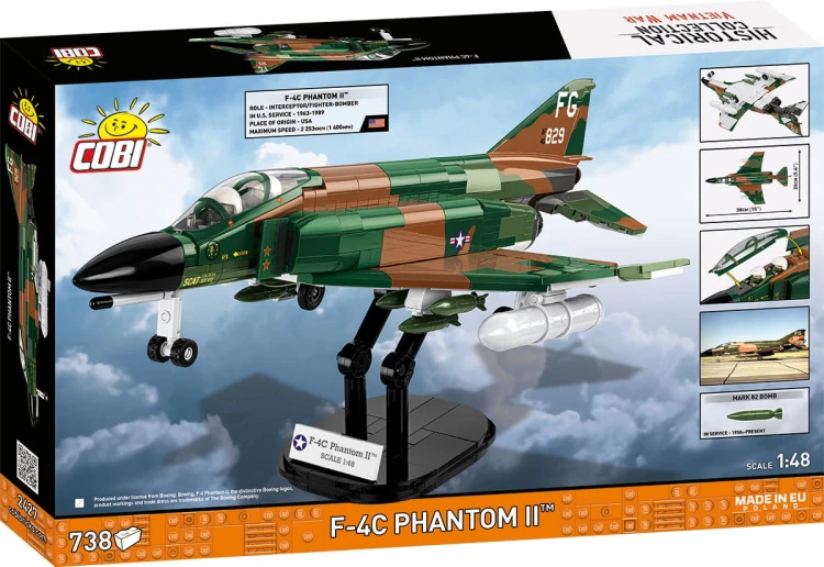 KLOCKI COBI 2427 SAMOLOT Myśliwiec F-4C Phantom II HC VIETNAM WAR 738 el.