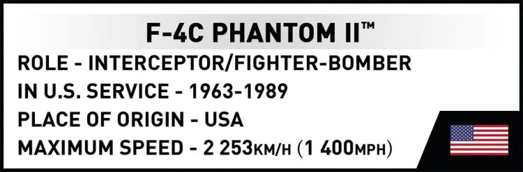 KLOCKI COBI 2427 SAMOLOT Myśliwiec F-4C Phantom II HC VIETNAM WAR 738 el.