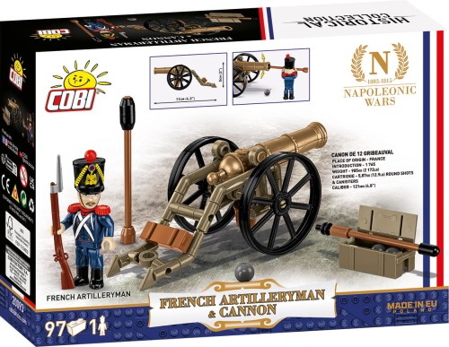 KLOCKI COBI 20093 Napoleońska armata systemu Gribeauvala Wojny Napoleońskie 97 El.