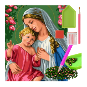 MOZAIKA DIAMENTOWA - ŚWIĘTE OBRAZKI MARYJA Z DZIECIĄTKIEM