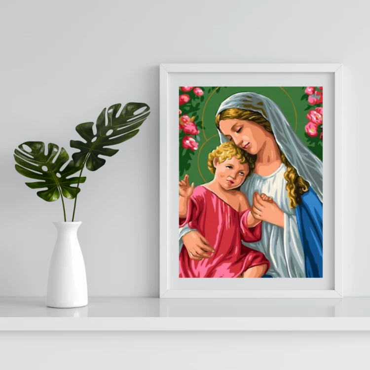 MOZAIKA DIAMENTOWA - ŚWIĘTE OBRAZKI MARYJA Z DZIECIĄTKIEM