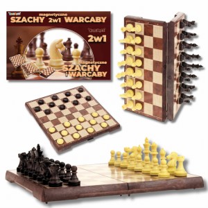 SZACHY MAGNETYCZNE ORAZ WARCABY 2W1 KLASYCZNE DUŻE 31X31