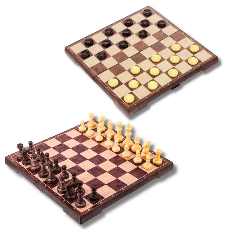 SZACHY MAGNETYCZNE ORAZ WARCABY 2W1 KLASYCZNE DUŻE 31X31