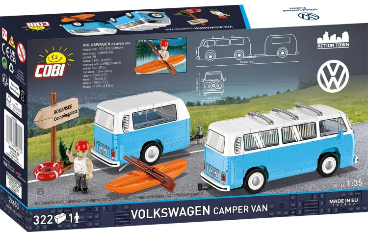 KLOCKI COBI 24653 Samochód Volkswagen Camper Van VOLKSWAGEN 322 El.