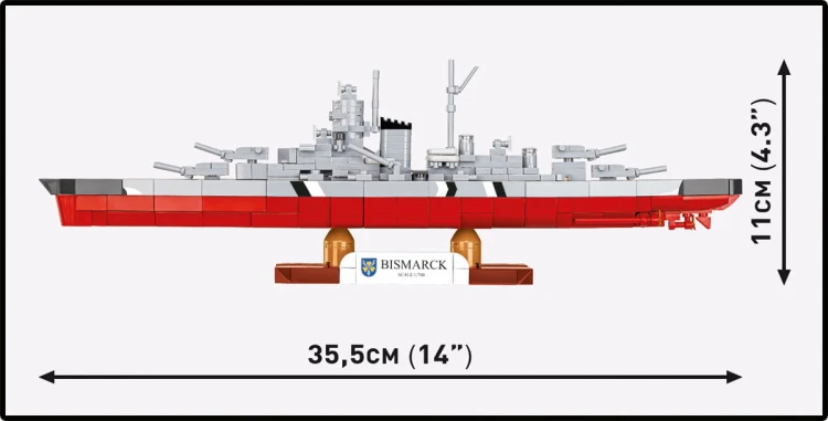 KLOCKI COBI 4854 Łódź pancernik Bismarck HC WW2 590 El.