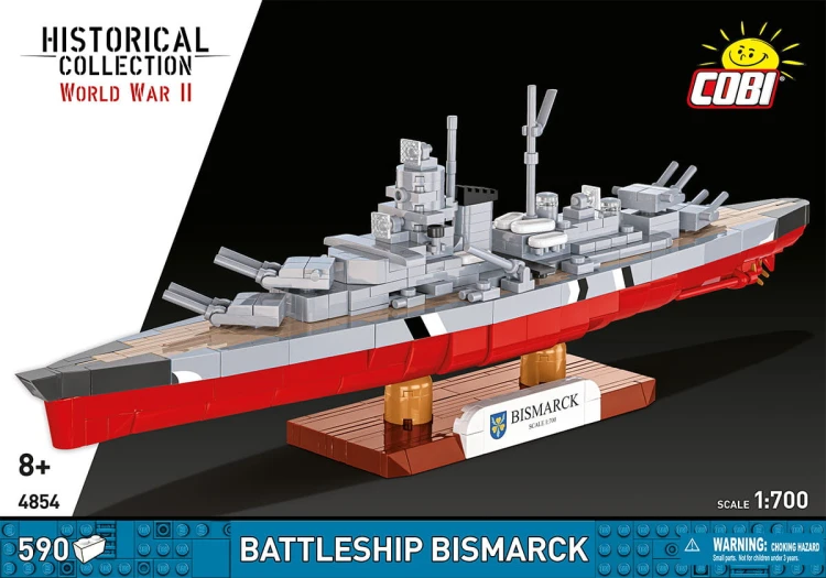 KLOCKI COBI 4854 Łódź pancernik Bismarck HC WW2 590 El.