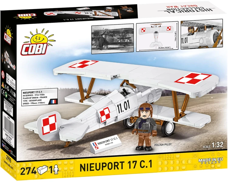 KLOCKI COBI 2998 Samolot dwupłatowiec Nieuport 17 C.1 HC GW 274 El.