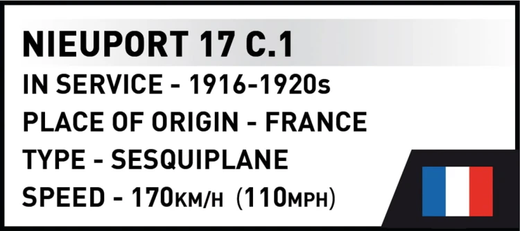 KLOCKI COBI 2998 Samolot dwupłatowiec Nieuport 17 C.1 HC GW 274 El.