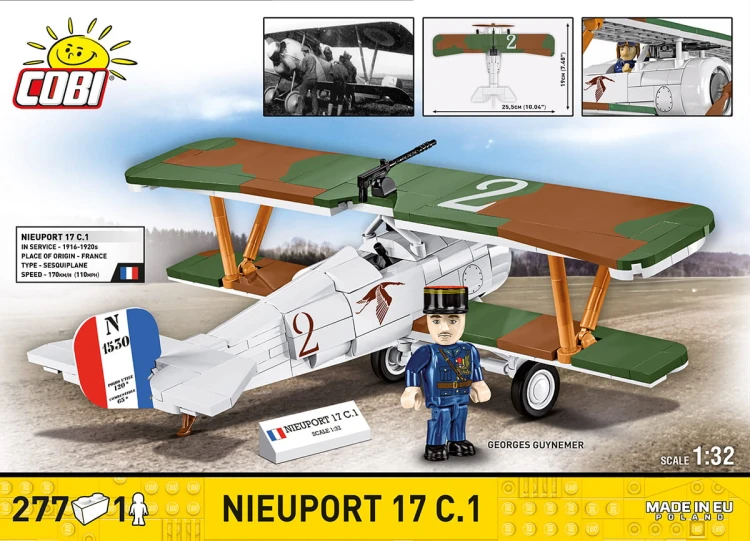 KLOCKI COBI 2997 Myśliwiec Nieuport 17 C.1 HC GW 277 El.