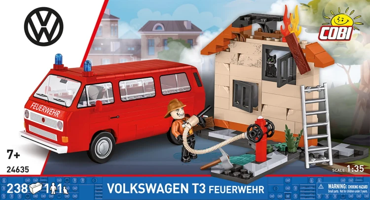KLOCKI COBI 24635 wóz strażacki Volkswagen T3 Feuerwehr VOLKSWAGEN 238 El.
