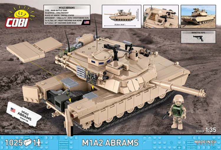 KLOCKI COBI 2632 Czołg M1A2 Abrams ARMED FORCES 1025 el.