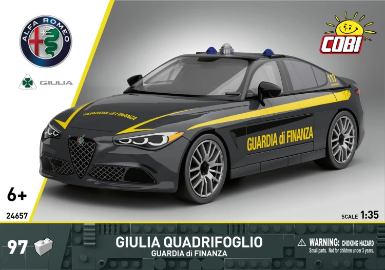 KLOCKI COBI 24657 Auto Alfa Romeo Gulia Quadrifoglio Guardia di Finanza ACTION TOWN 97 el.