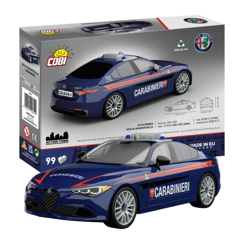 KLOCKI COBI 24654 Auto Policja Alfa Romeo Gulia Quadrifoglio Carabinieri ACTION TOWN 99 el.