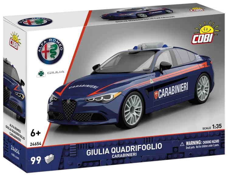 KLOCKI COBI 24654 Auto Policja Alfa Romeo Gulia Quadrifoglio Carabinieri ACTION TOWN 99 el.