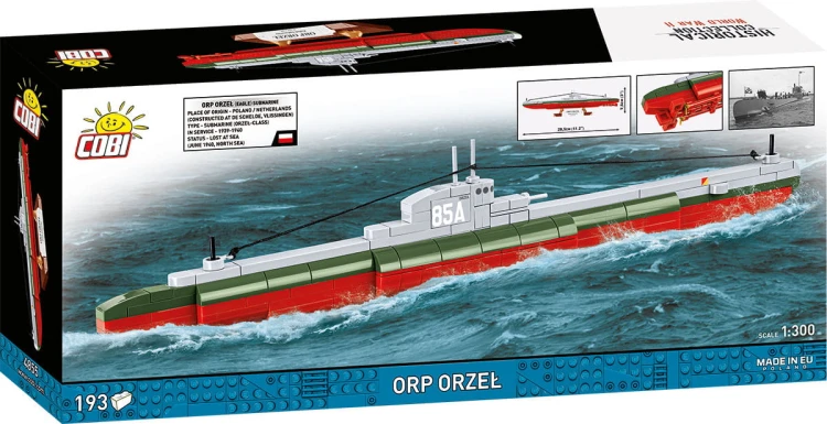 KLOCKI COBI 4855 Polski Okręt podwodny ORP Orzeł HISTORICAL COLLECTION WWII 193 el.