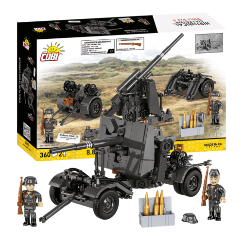 KLOCKI COBI 3140 Działo przeciwlotnicze 8.8Cm Flak With Carriage HISTORICAL COLLECTION WWII 360 el.