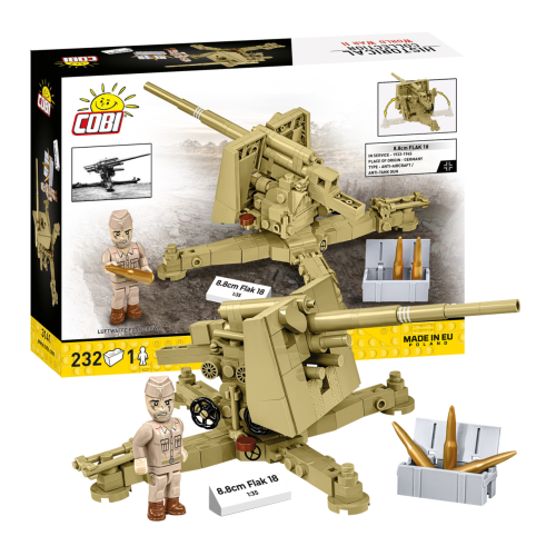 KLOCKI COBI 3141 Działo przeciwlotnicze 8.8Cm Flak 18 (DAK) HISTORICAL COLLECTION WWII 232 el.