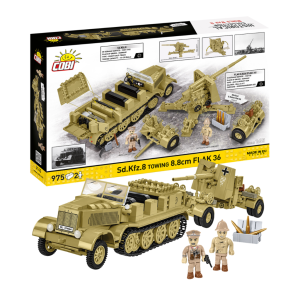 KLOCKI COBI 3143 Armata przeciwlotnicza Sd.Kfz. 8.8 Cm Flak36 HISTORICAL COLLECTION WWII 975 el.