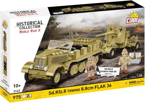 KLOCKI COBI 3143 Armata przeciwlotnicza Sd.Kfz. 8.8 Cm Flak36 HISTORICAL COLLECTION WWII 975 el.