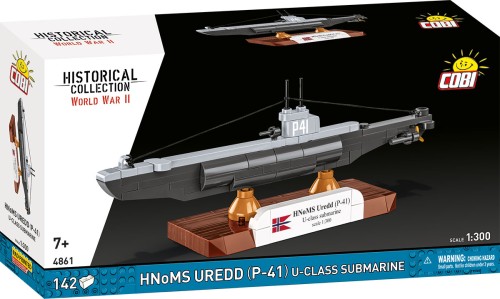 KLOCKI COBI 4861 Okręt Podwodny HNoMS Uredd (P-41) U-class HISTORICAL COLLECTION WWII 142 El.