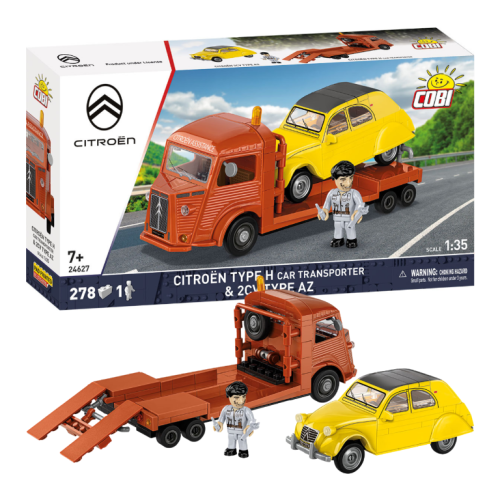 KLOCKI COBI 24627 Auto Laweta Citroën Type H Car Transporter & 2CV Type AZ ACTION TOWN 278 El.