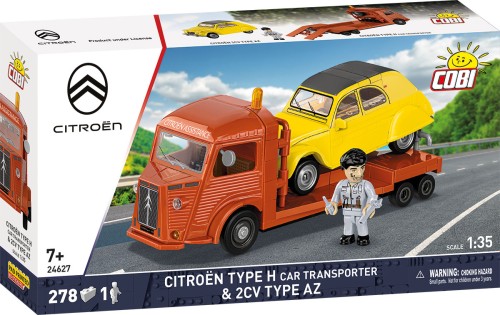 KLOCKI COBI 24627 Auto Laweta Citroën Type H Car Transporter & 2CV Type AZ ACTION TOWN 278 El.