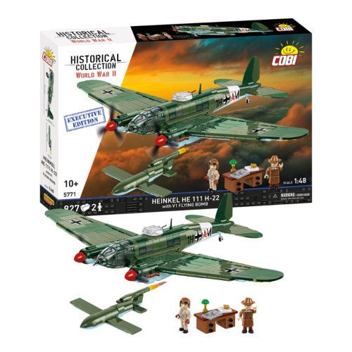 KLOCKI COBI 5771 Samolot Heinkel HE 111 H-22 z V1 Latającą Bombą (Executive) HISTORICAL COLLECTION WWII 927 EL.